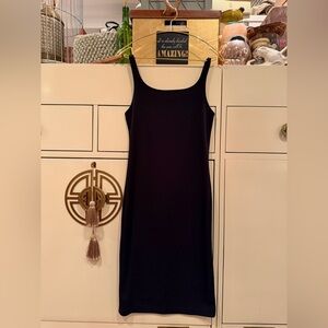 Vintage ZARA Trafaluc Elegant Black Midi Dress